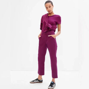 GAP High Rise Slim‎ Ankle Pant Khakis in Purple Mulberry
